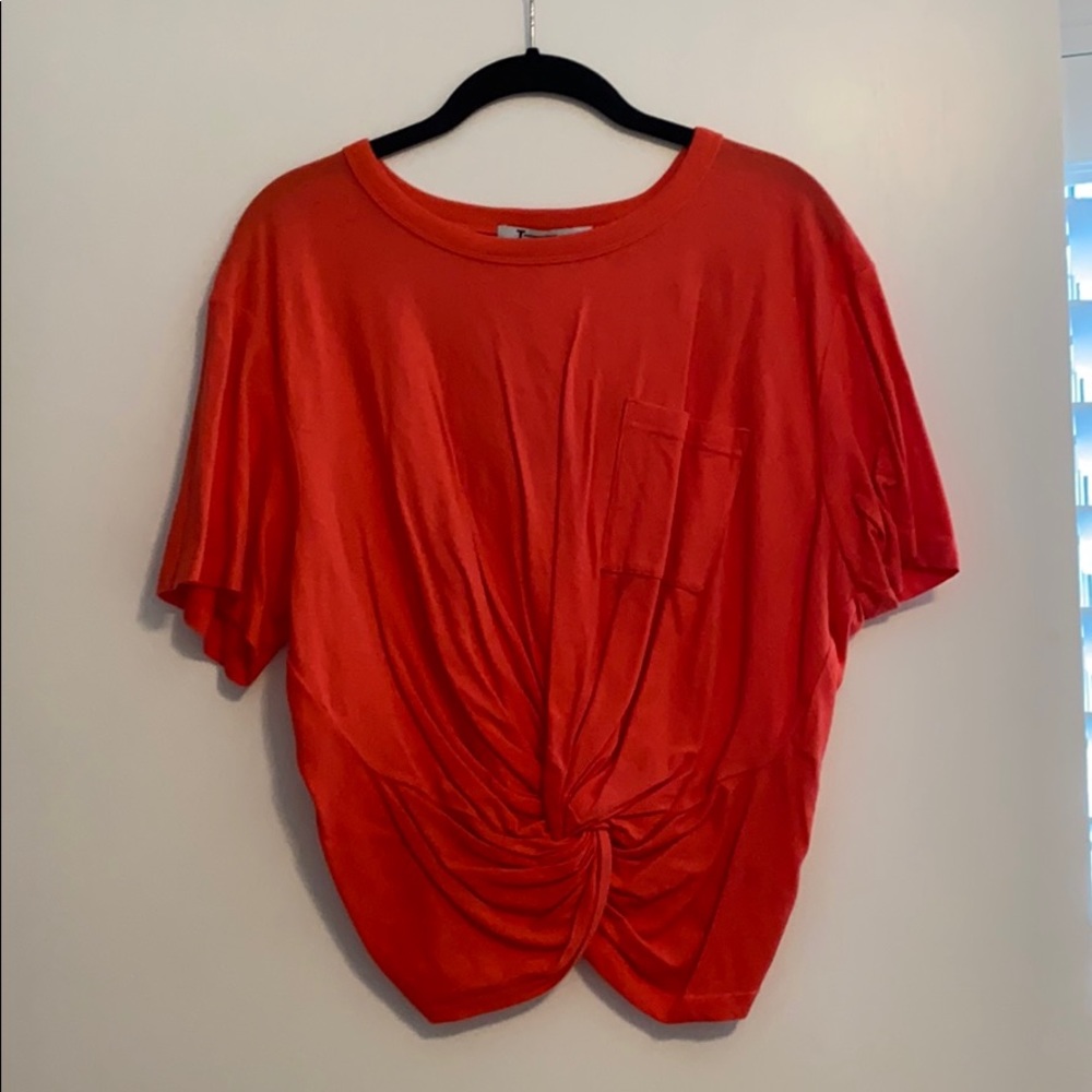 T by Alexander Wang crop tee in orange.